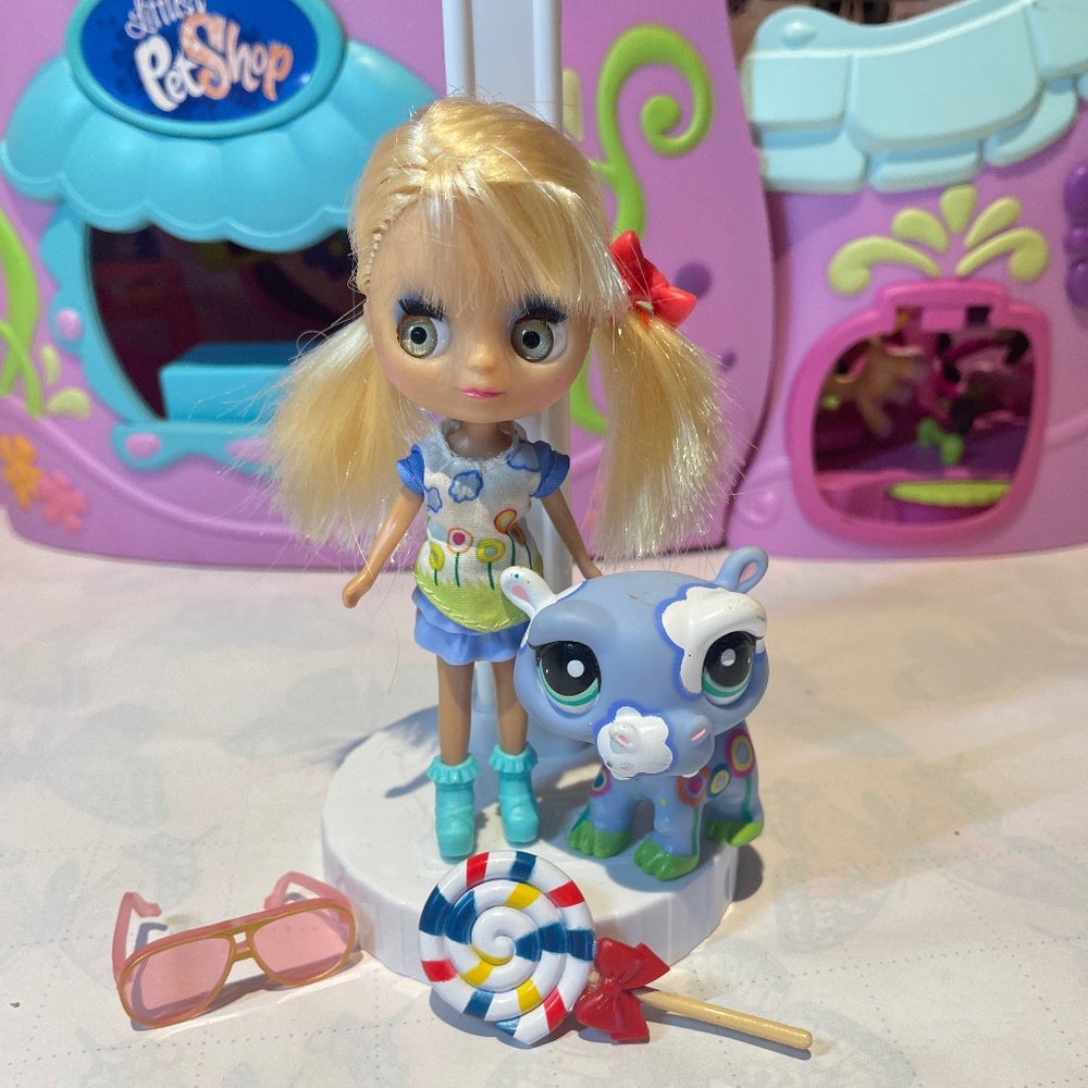 LPS 🥾😎Hiking Trip Blythe doll & hippo 🦛